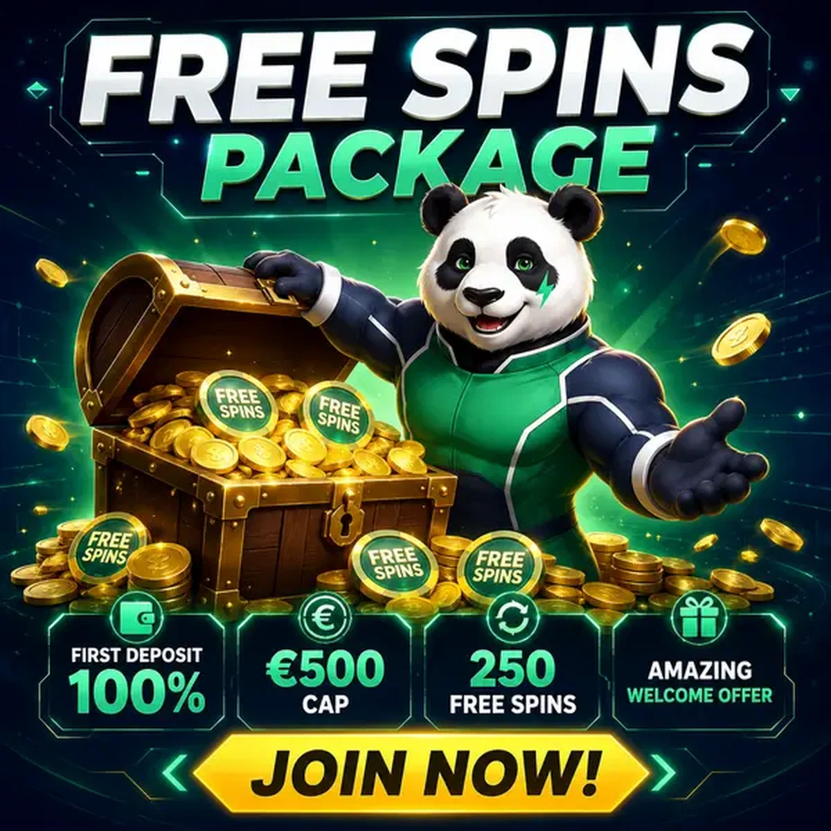 Bruno le Panda révèle un coffre au trésor débordant de tours gratuits à l'accueil de Bruno Casino